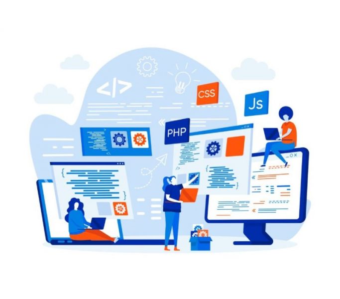 Illustration of Website design languages Illustration of Website design languages